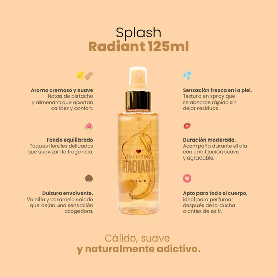 Splash radiant Con Pheromona x 125 ml -sen intimo- - Image 2