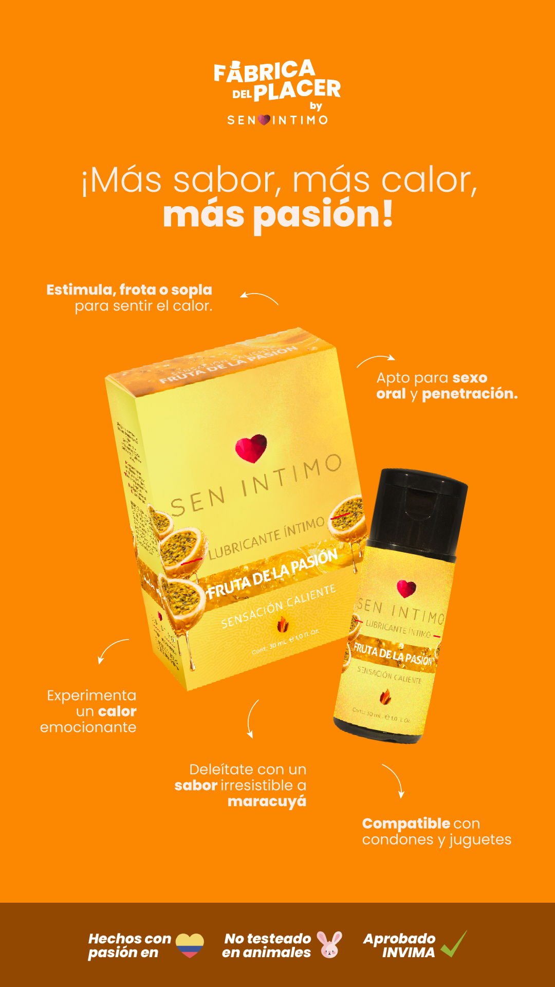 Lubricante Íntimo Caliente Passion Fruit X 30 mL - Image 2