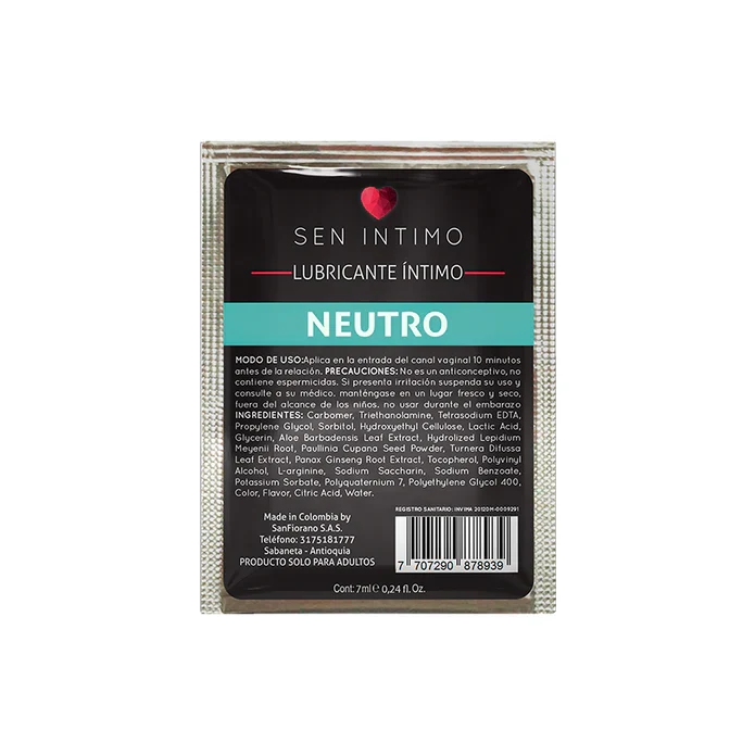 Sachet Lubricante Neutro x 7 ml